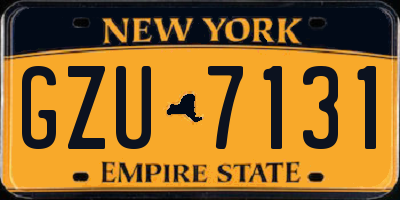 NY license plate GZU7131