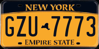 NY license plate GZU7773
