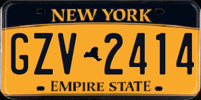 NY license plate GZV2414