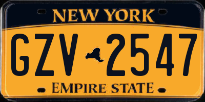 NY license plate GZV2547