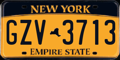NY license plate GZV3713