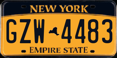 NY license plate GZW4483
