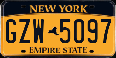 NY license plate GZW5097