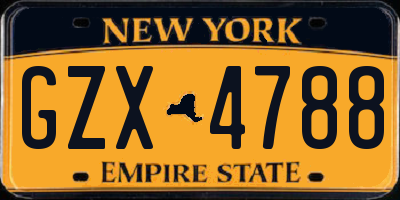 NY license plate GZX4788