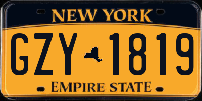 NY license plate GZY1819