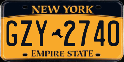 NY license plate GZY2740