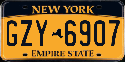 NY license plate GZY6907