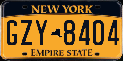 NY license plate GZY8404