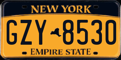 NY license plate GZY8530