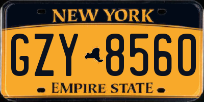 NY license plate GZY8560