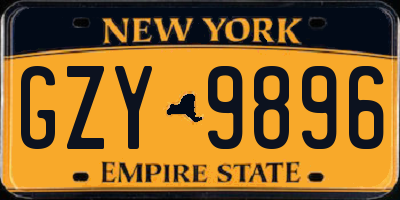 NY license plate GZY9896