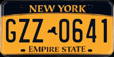 NY license plate GZZ0641