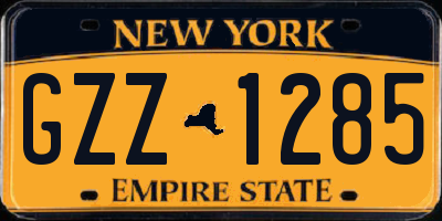 NY license plate GZZ1285