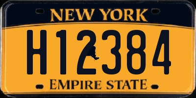 NY license plate H12384