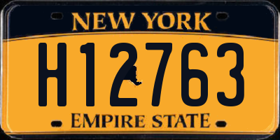 NY license plate H12763