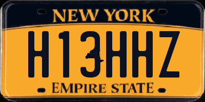 NY license plate H13HHZ