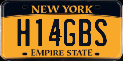 NY license plate H14GBS