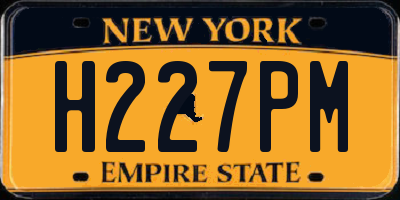 NY license plate H227PM