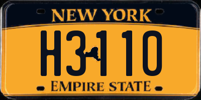 NY license plate H3110