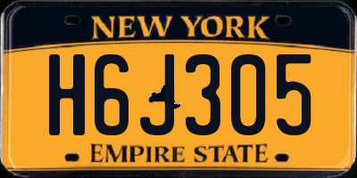 NY license plate H6J305