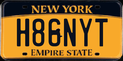 NY license plate H86NYT