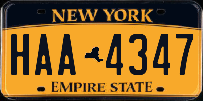 NY license plate HAA4347