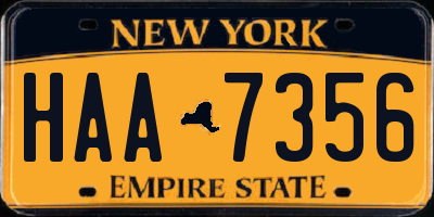 NY license plate HAA7356