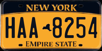 NY license plate HAA8254