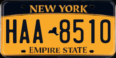 NY license plate HAA8510