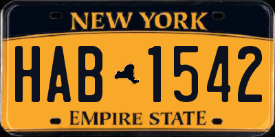 NY license plate HAB1542