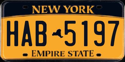 NY license plate HAB5197
