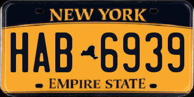 NY license plate HAB6939