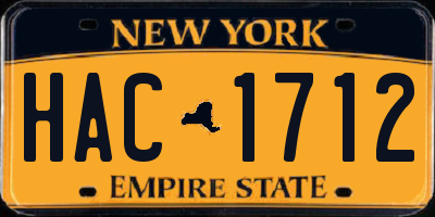NY license plate HAC1712