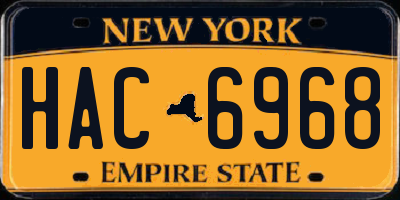 NY license plate HAC6968