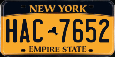 NY license plate HAC7652