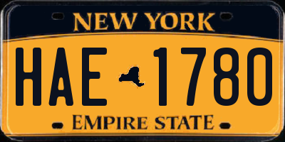 NY license plate HAE1780