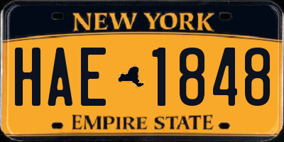 NY license plate HAE1848