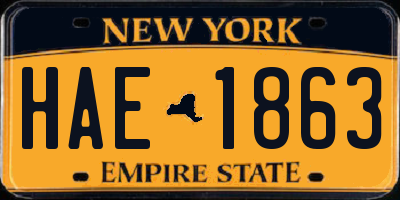 NY license plate HAE1863