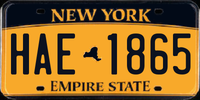 NY license plate HAE1865