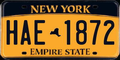 NY license plate HAE1872