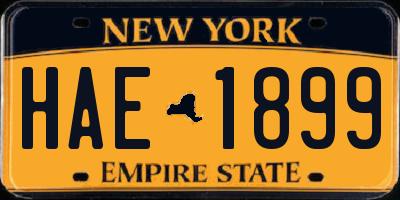 NY license plate HAE1899
