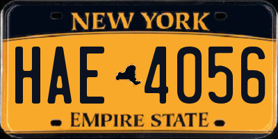 NY license plate HAE4056