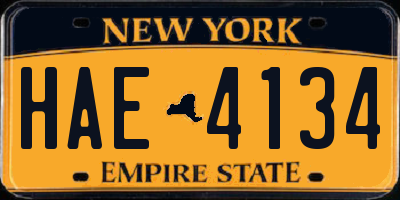 NY license plate HAE4134