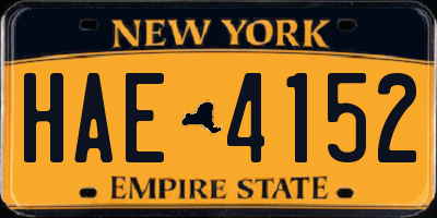 NY license plate HAE4152