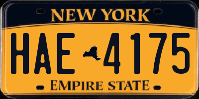 NY license plate HAE4175