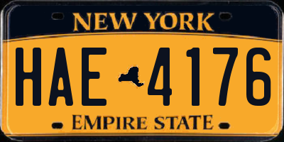 NY license plate HAE4176