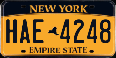NY license plate HAE4248