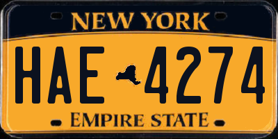 NY license plate HAE4274
