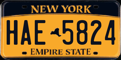 NY license plate HAE5824