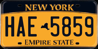 NY license plate HAE5859